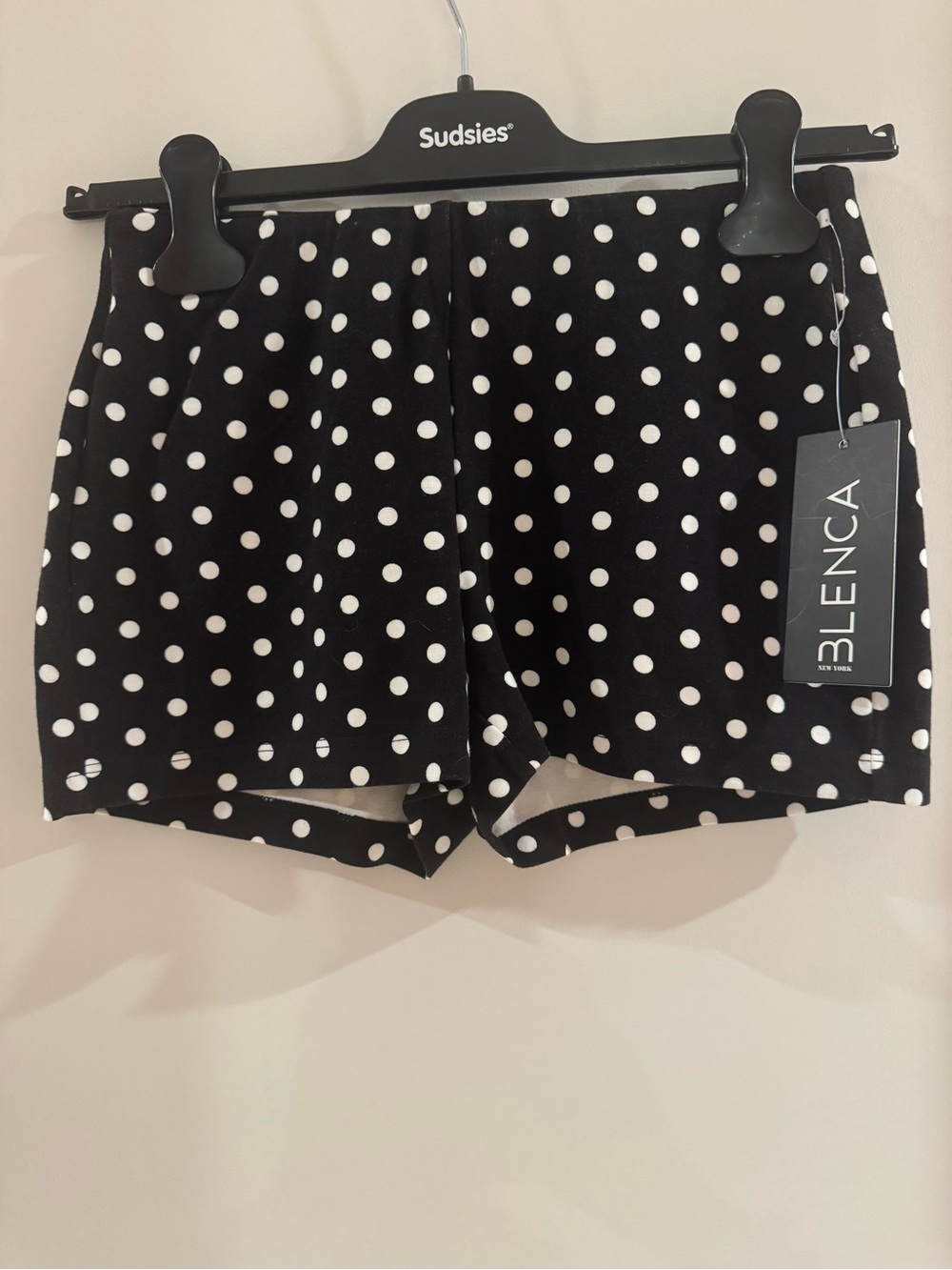 High-Waist Black Polka Dot Women's Shorts